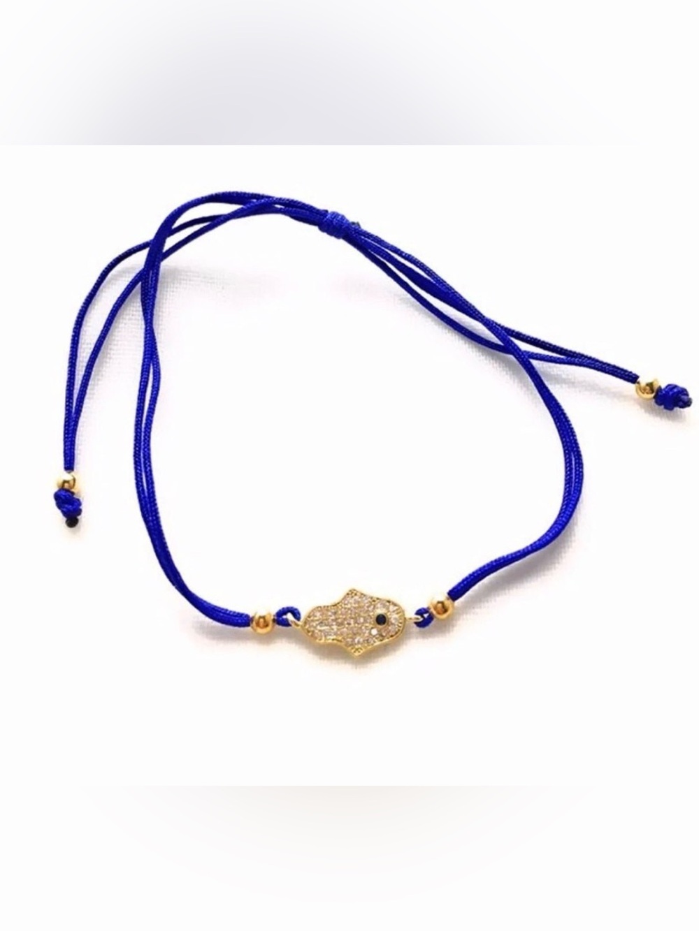 Hamsa Good Luck Bracelet | Stainless Steel w/ Crystals | Adjustable String